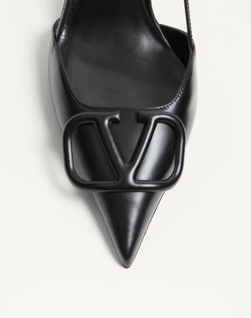 Valentino Garavani - Vlogo Signature Calfskin Slingback Pump 80 Mm / 3.15 In. - Black - Woman - Shoes